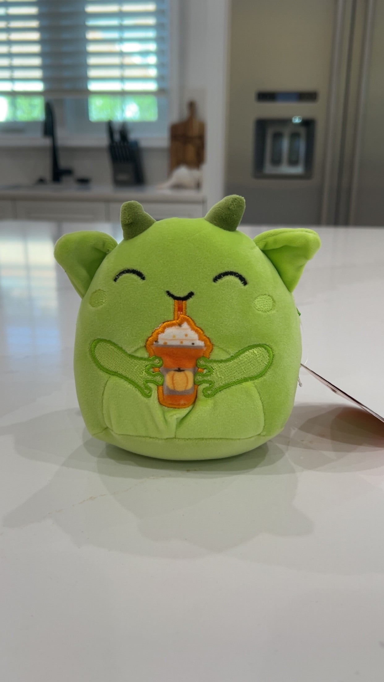 Green Bat w/ Pumpkin Spice Squishmallow