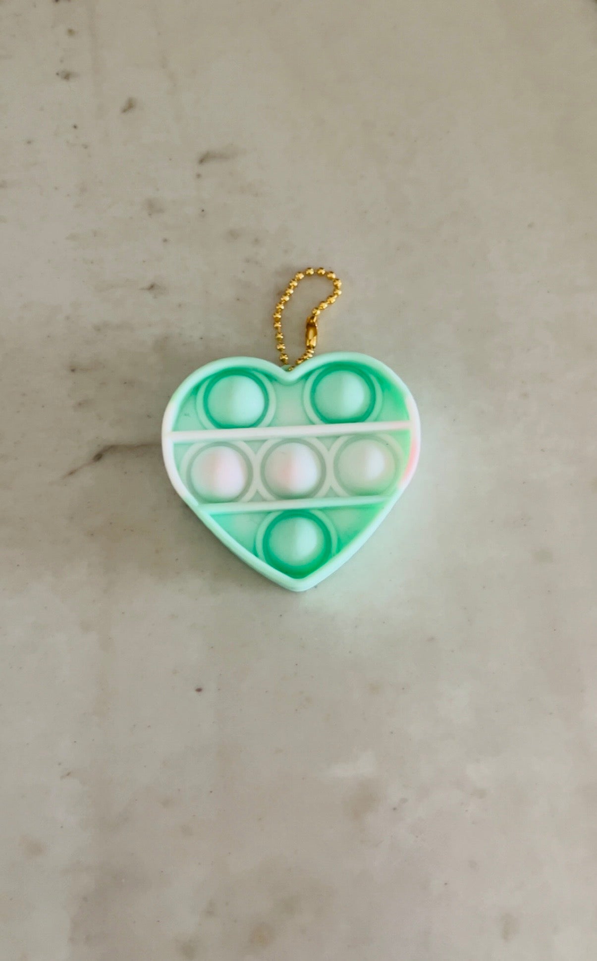 Mini Green & White Heart Pop it