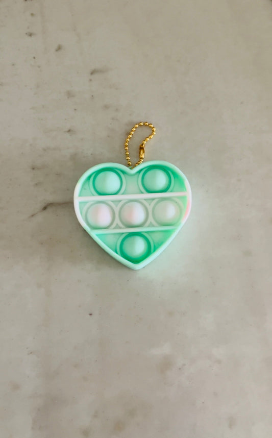 Mini Green & White Heart Pop it